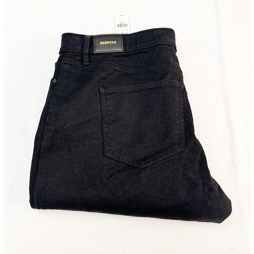 Express 90s Ankle Boot Mid Rise Black Denim Jeans Size 14 Long NWT